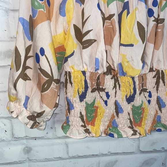 NWOT Lush floral bold printed ruffle crop top - Picture 2 of 5